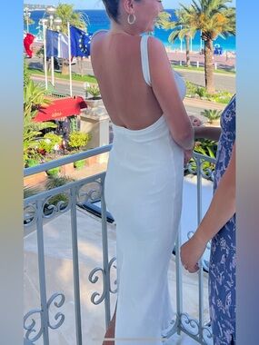 Ribbed White Midi Dress